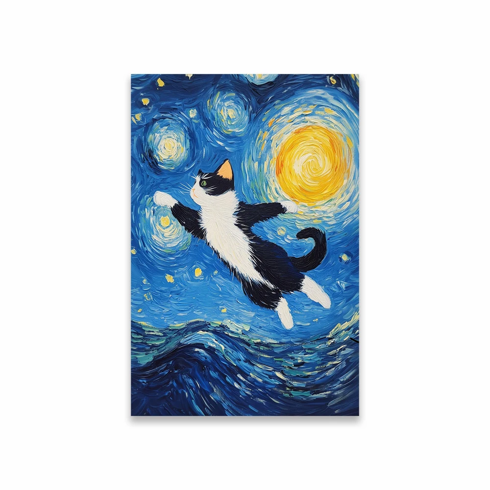 

Настенный плакат MINISO "Звездная ночь с котом"