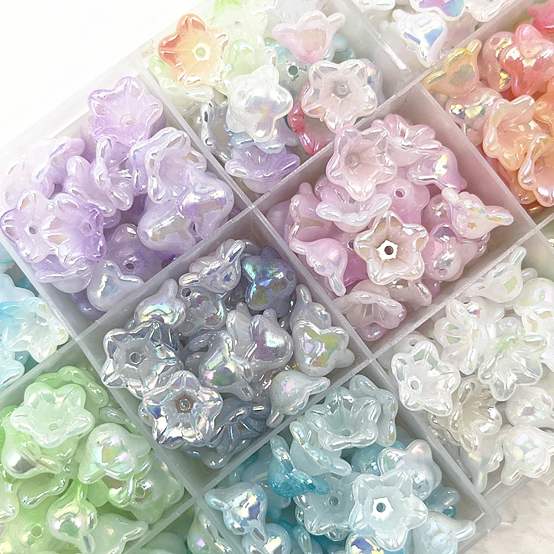 

NEW 50pcs 7x13mm Acrylic Bellflower Beads Caps Jewelry Findings Charms Bracelets Spacer Beads for Jewelry Making