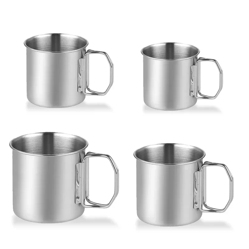 

Coffee Steel Old With Picnic Stainless Cups Camping Vintage Make Water 304 Cups Mugs Carry-on Cup Outdoor Folding To