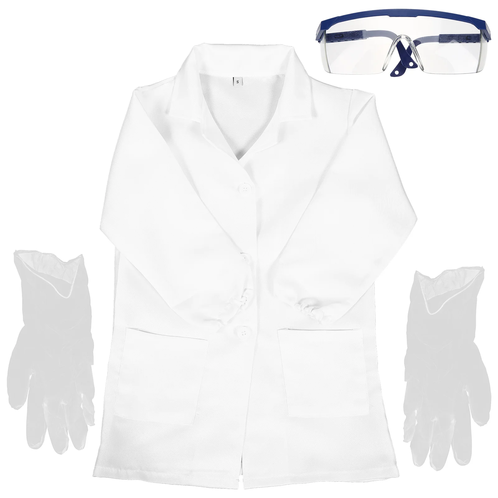 

1 Set Kids Doctor Scientist Coat Glasses Gloves Costume Accessories for Boys Girls