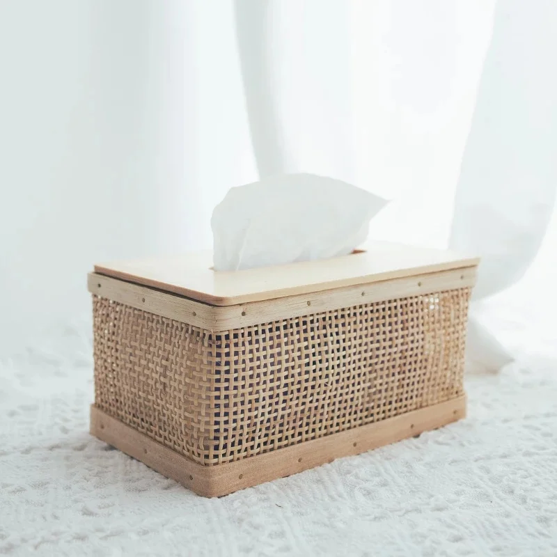 

Натуральный ротанговый Съемный контейнер для салфеток ручной работы, держатель для салфеток, деревянный кухонный Органайзер, домашняя столовая