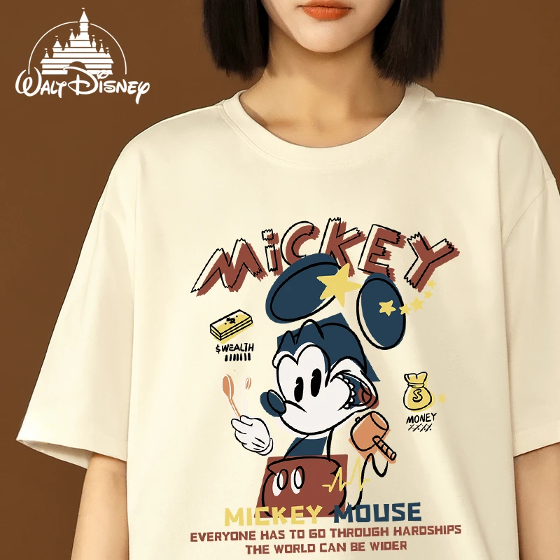 

Disney Mickey Mouse T-shirts Women Anime Harajuku Kawaii Oversized T Shirt Gothic Round Neck Tops Women 2022 Summer Y2k Clothes