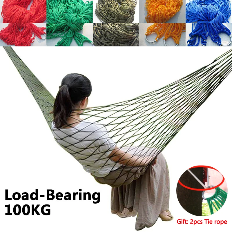 Уличные туристические сетчатые веревочные гамаки портативные нейлоновые качели