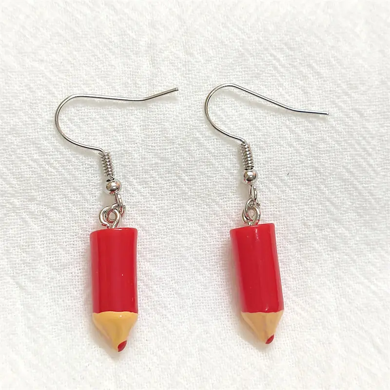 

Pencils School Supplies Student Earring DIY Handmade Jewelry Fashion Interesting Girl Women Accessories Pendant Gift