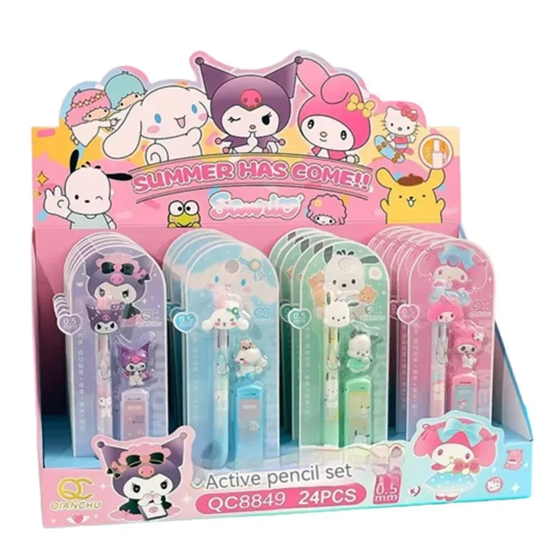 

12/24 шт. Sanrio механический карандаш Kuromi Cinnamoroll My Melody 0,5 черный костюм искусственные канцелярские принадлежности оптом