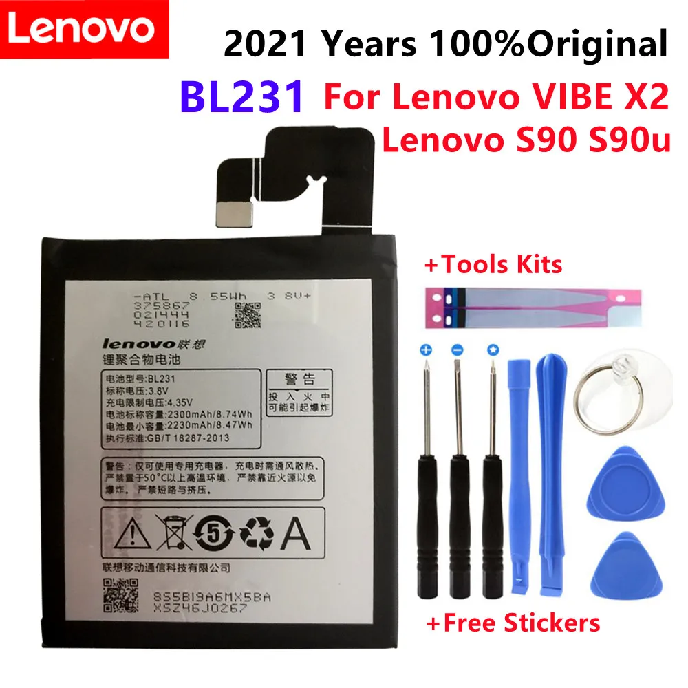 

2021 NEW Original BL231 For Lenovo VIBE X2 Lenovo S90 S90u New Li-ion Replacement Battery 2300Mah High Capacity Phone Batteries