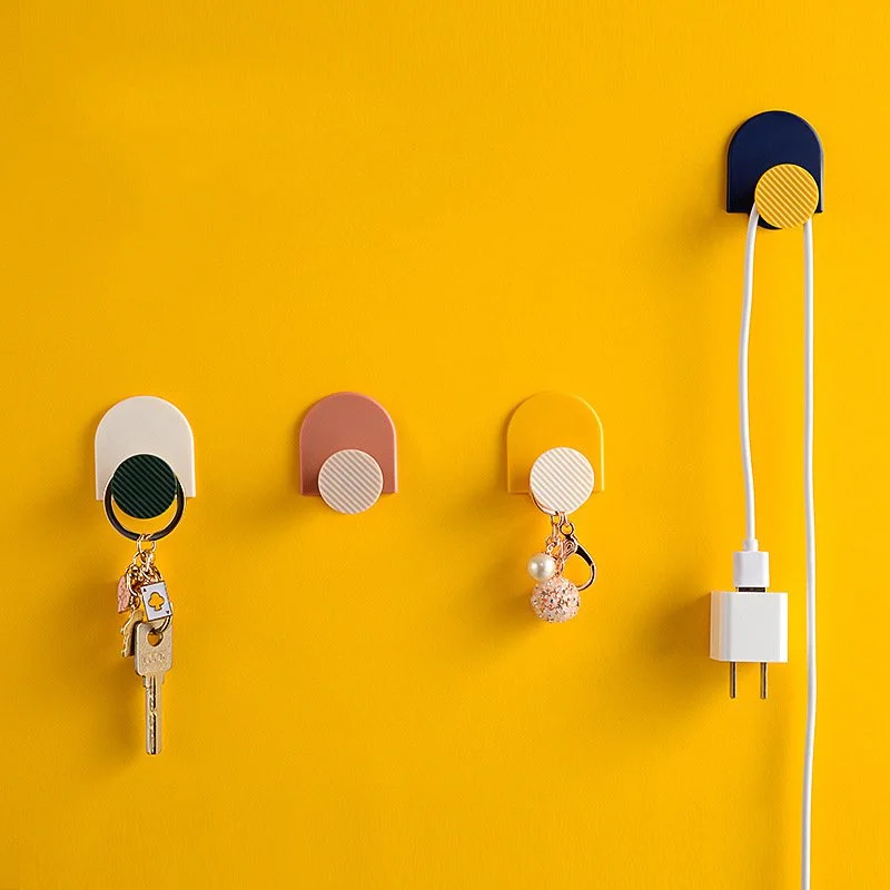 

4pcs Mixed Home Wall Decor Hooks Self-adhesive Kitchen Bathroom Organizer Hook Multi-purpose Hooks for Keys Clothes Cap Sundries