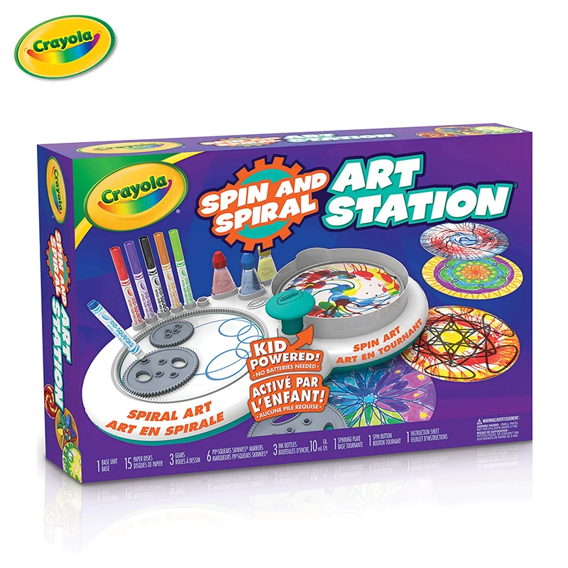 

Crayola Spin & Spiral Art Station Kids Crafts Toys for Boys Girls Gift Fixed Drawing Pattern Ruler Age 6, 7, 8, 9