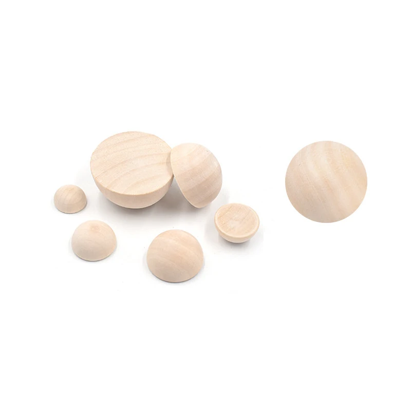 

12-50mm Half Wooden Beads Split Wood Balls, Unfinished Wooden Balls Half Craft Balls for DIY Projects, Arts and Craft Supplies