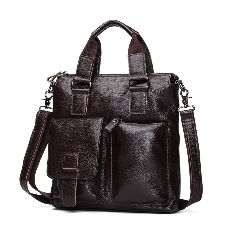 

New leather men's bag business fashion men's handbag head layer cowhide multi-functional cross-body bag