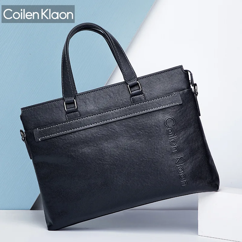 2022 Fashion Men Cowskin Genuine soft Leather  Bags Male Business Cowhide Designer Handbag Crossbody Bag black Computer package