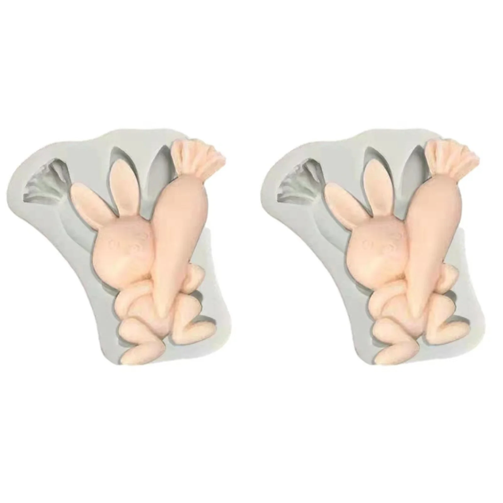 

2Pcs Easter Silicone Mold Rabbit Radish Chocolate Cake Mold Holiday Decoration Baking Tools Manual Soap Mould