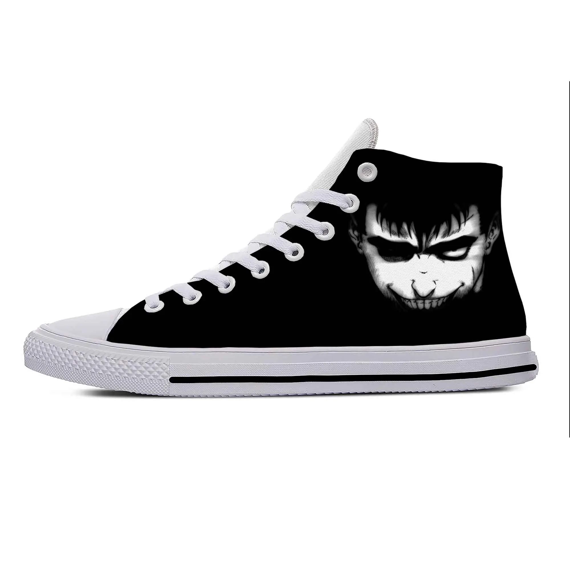 

Japanese Anime Manga Berserk Guts Black Swordsman Casual Cloth Shoes High Top Lightweight Breathable 3D Print Men Women Sneakers