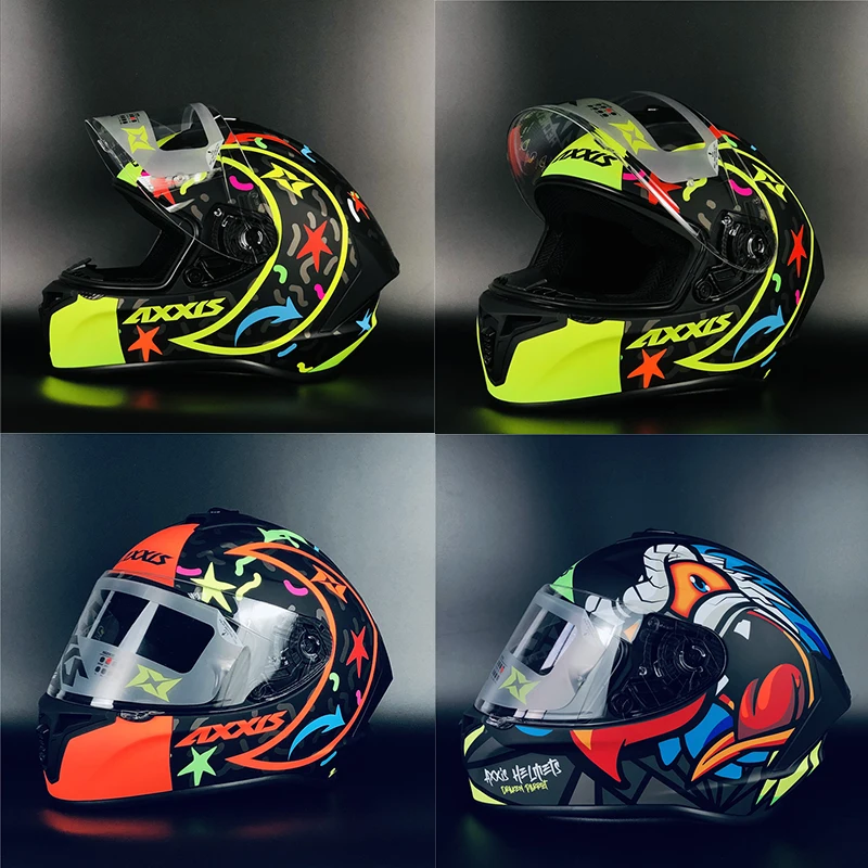 

Мотоциклетный шлем на все лицо ax4 FF112C Draken S Crazy A4, матовый, мягкий, оранжевый