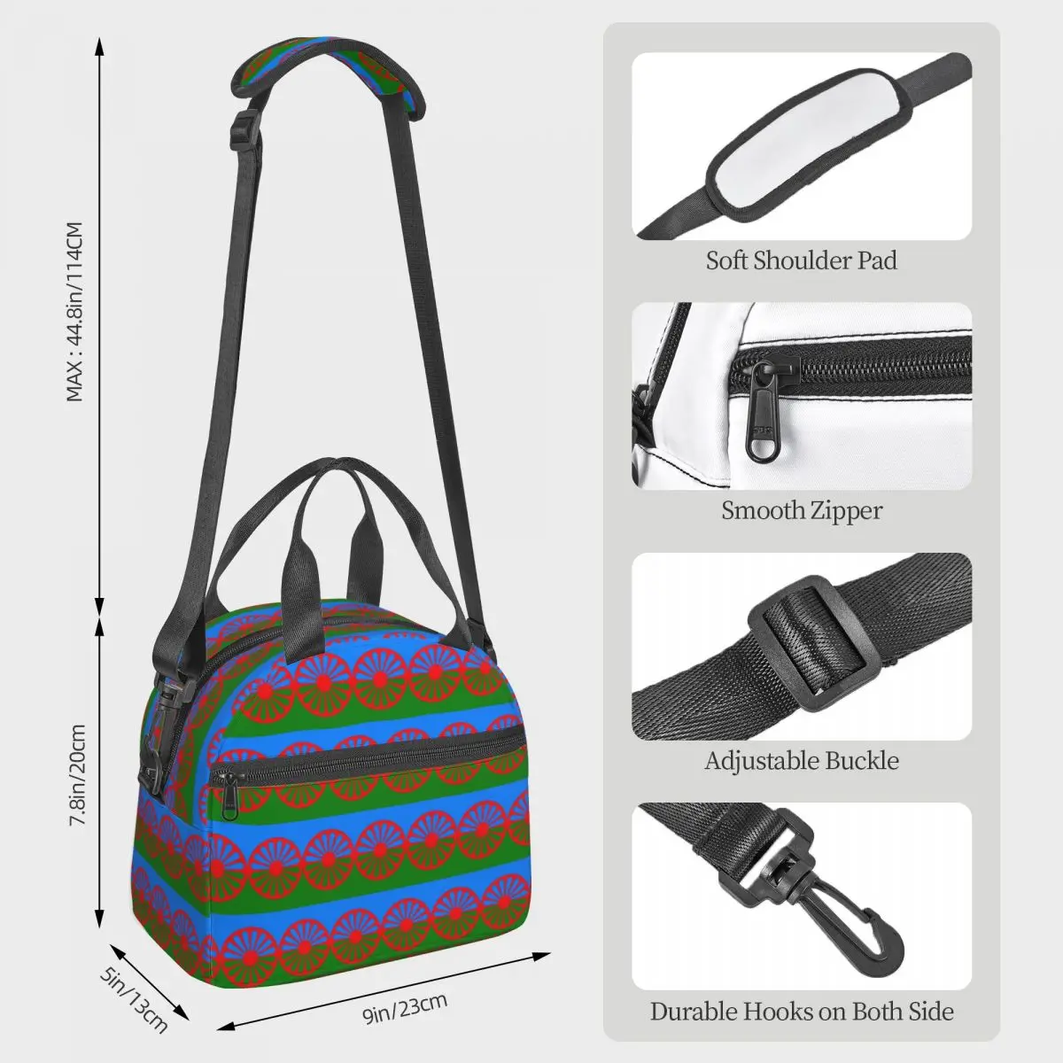Фото Термосумка для обедов Romany Gypsy Flag для женщин, герметичная, для хранения еды, термосумка-холодильник для бенто-боксов №3