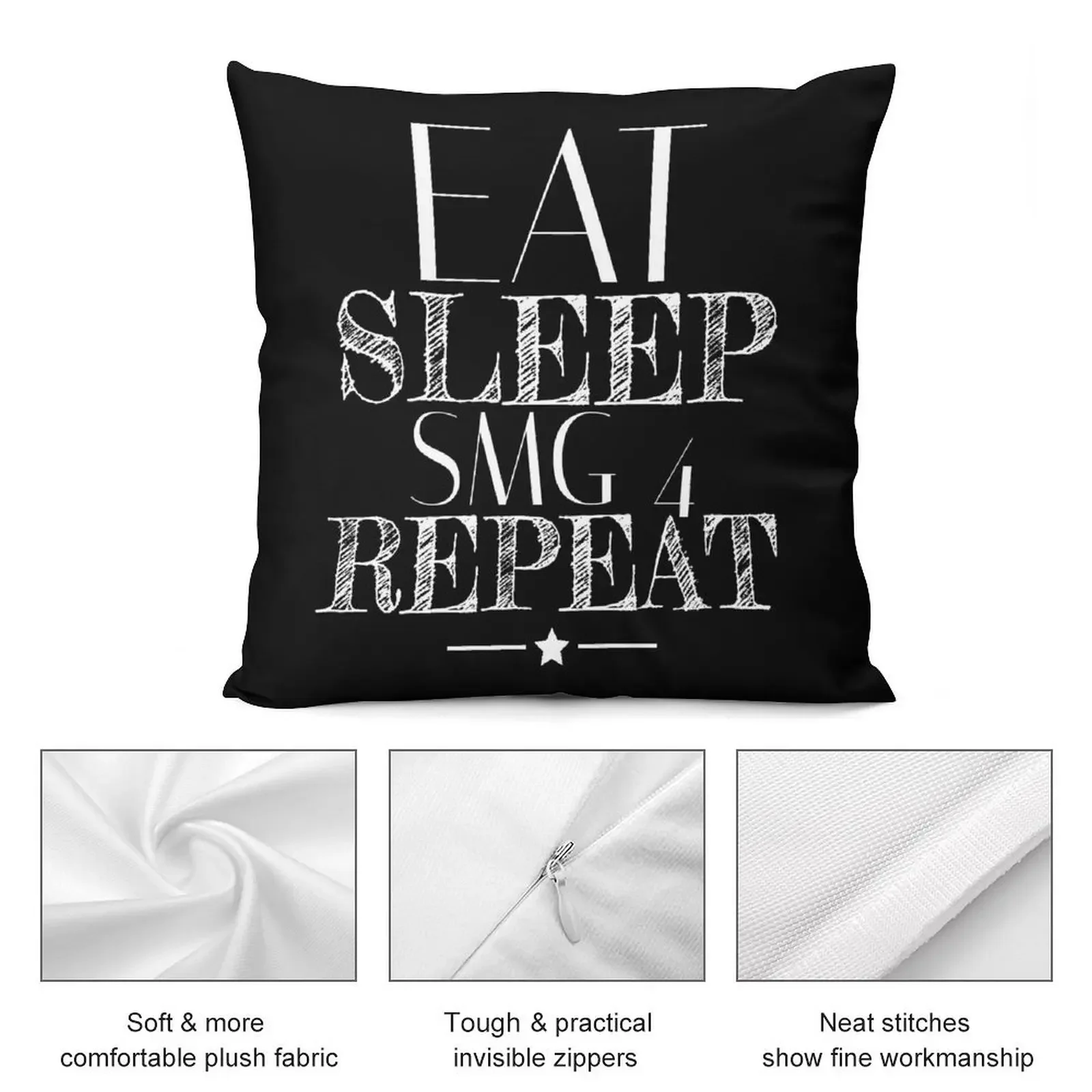 Eat Sleep Smg4 Повторите декоративную подушку Наволочки Декоративные подушки Домашний