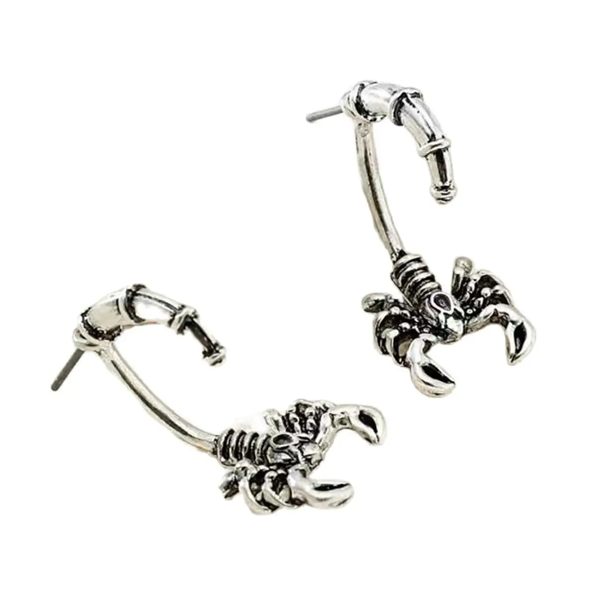 1 пара винтажных съемных сережек-гвоздиков в виде скорпиона для женщин стиле панк