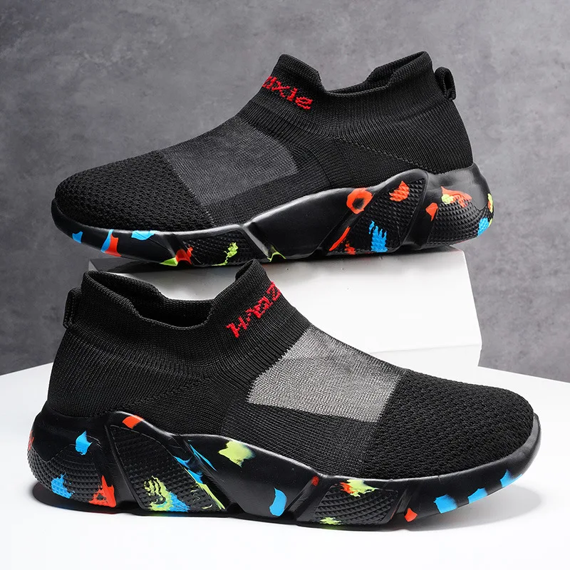 Summer Hot Colour Sock Sneakers Men Lightweight Breathable Men's Running Shoes Size 35-47 Chunky Couple Shoes tenis masculino