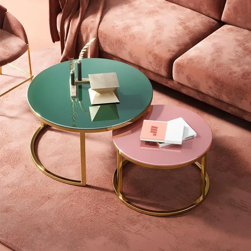 

Скандинавские железные журнальные столики, креативный чайный столик для балкона, мебель для гостиной, простой современный роскошный кругл...