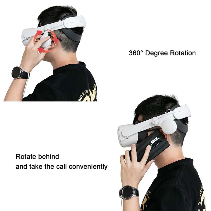 for Oculus Quest 2 On-Ear Earbuds VR Headset Enhancing Sound Rotate 360 ​​Degrees Aux Connector Earphone for Quest 2 Accessories