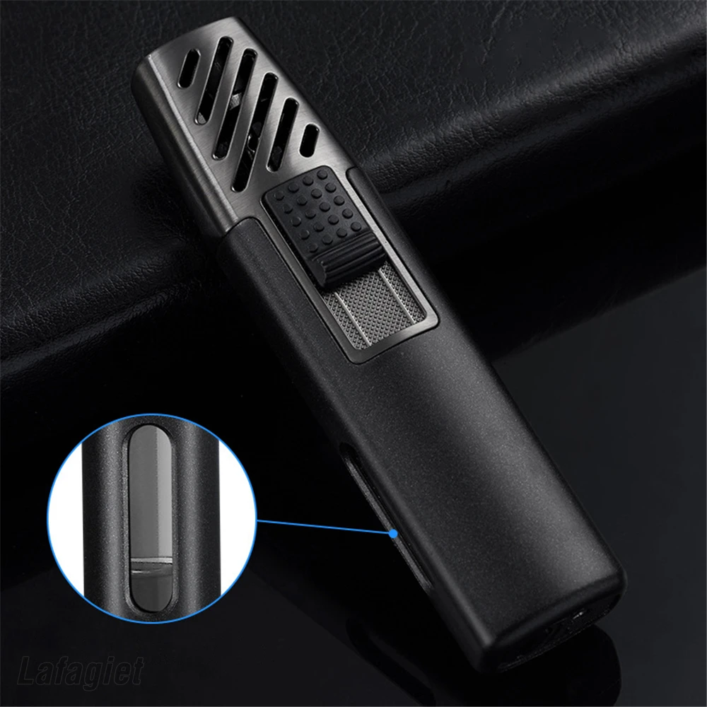 

Metal Jet Straight Fire Lighter Portable Cigar Ignition Inflatable Turbo Torch Gas Lighter Windproof BBQ Kitchen Flame Spray Gun