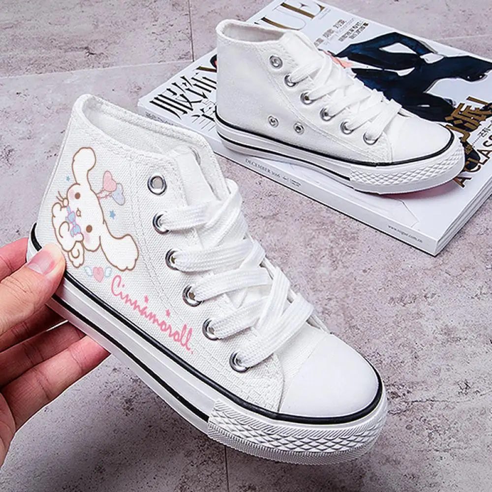 Kawaii Cinnamoroll парусиновая обувь Sanrio 2024 японская студенческая повседневная модная с