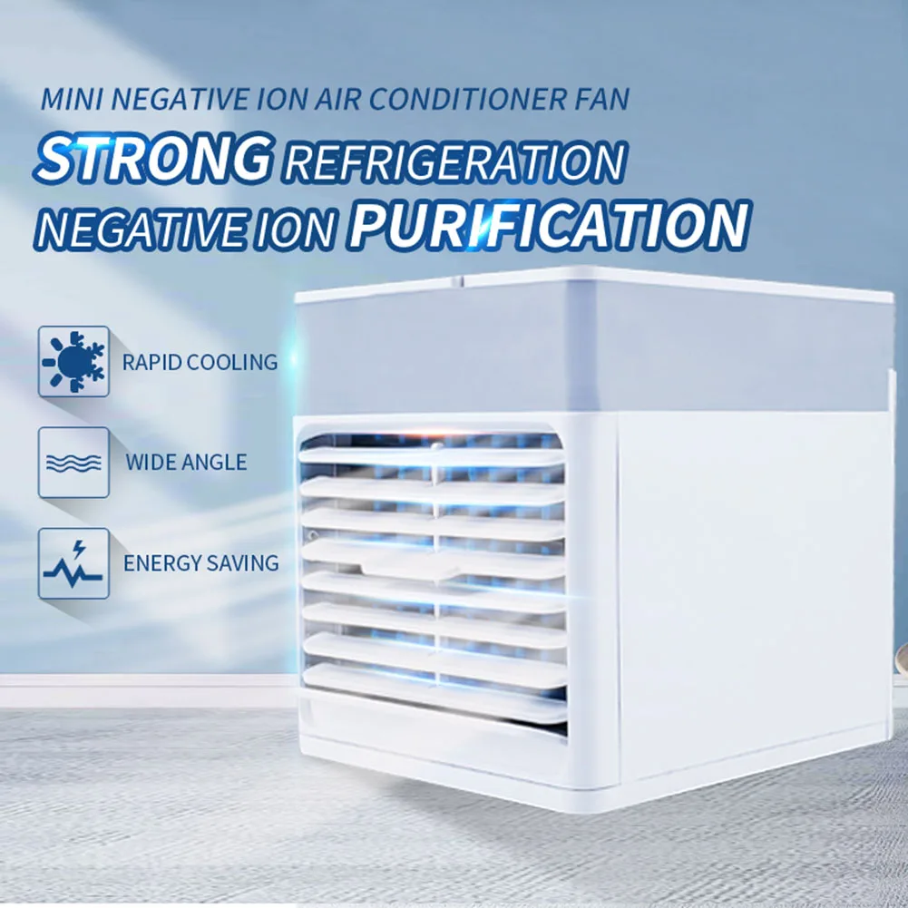

Mini Air Conditioner Multifunctional Humidifier Purifier Air Cooler Fan 3 Gear 3 in 1 USB Cooling Fan For Room Office Mobile