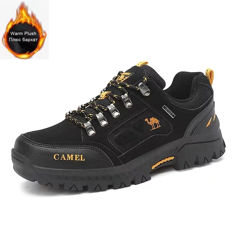 HIKEUP Outdoor Men Hiking Shoes Breathable Tactical Combat Army Boots Desert Training Sneakers Anti-Slip Trekking Sneakers