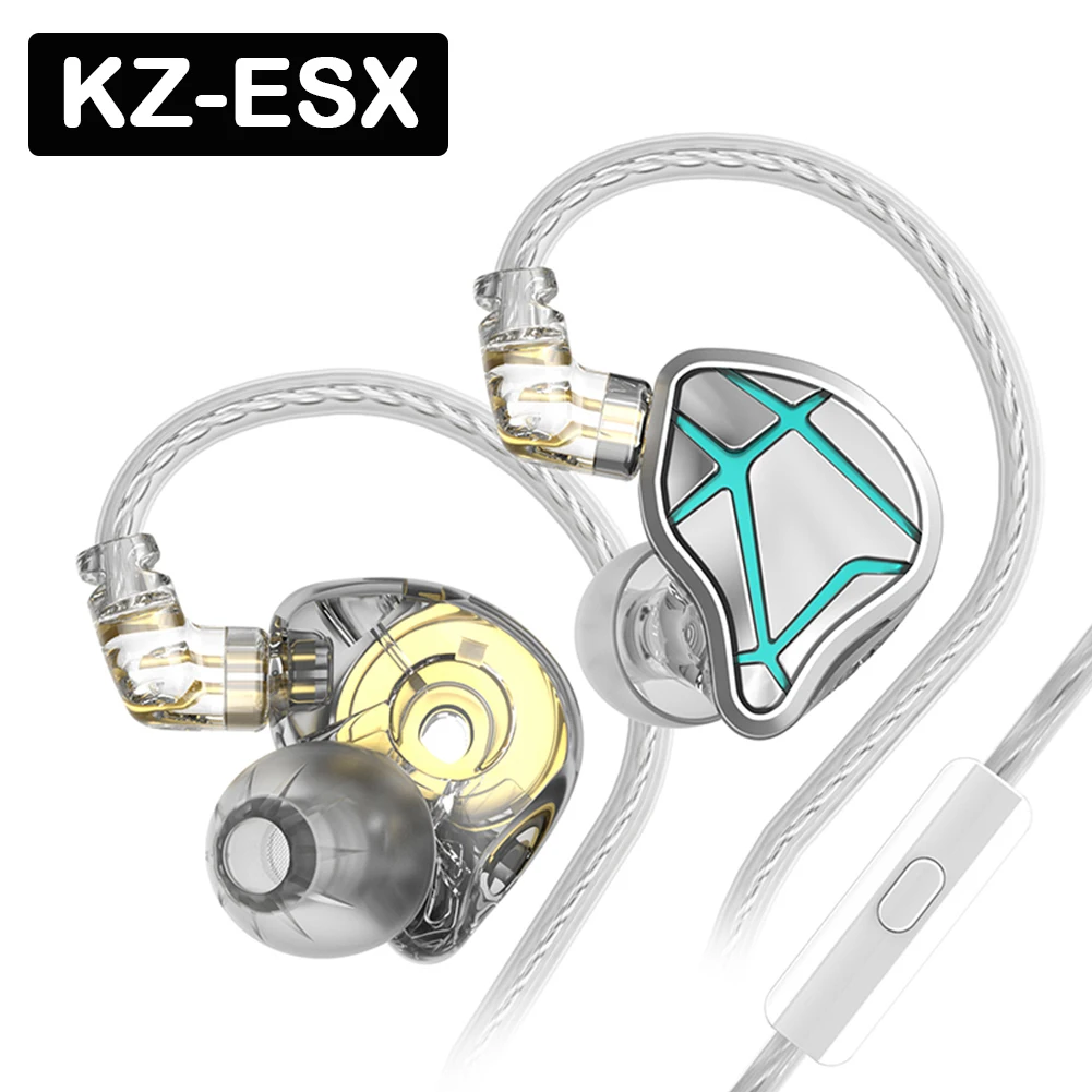 

KZ-ESX Wired Earphones Portable In Ear Wired Earphone Ergonomic Noise Cancelling 12mm Dynamic Bass for Sports Game Music
