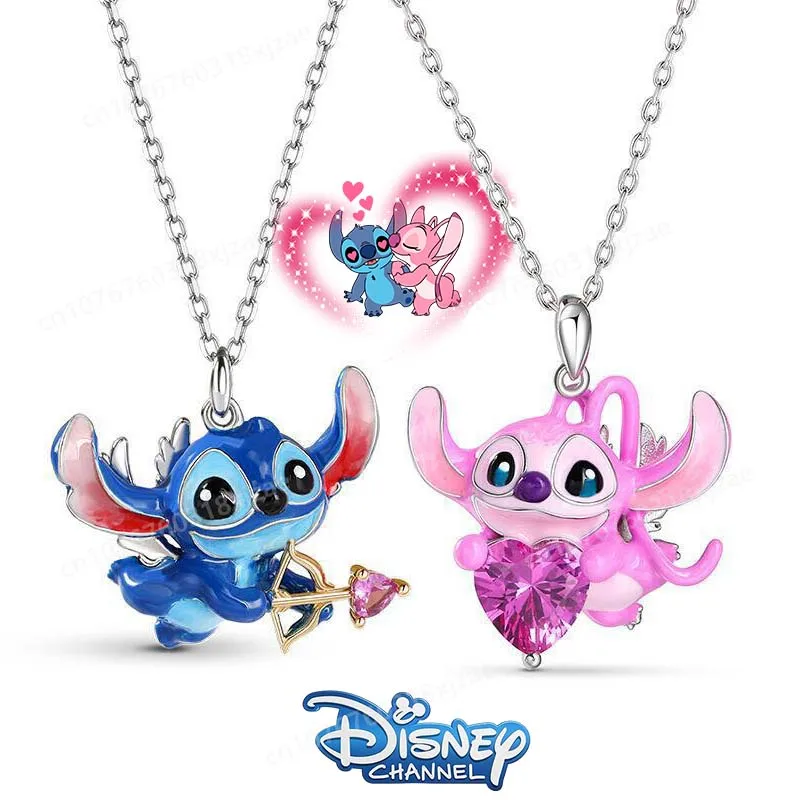 Новое супер милое ожерелье Disney Stitch меч Купидона и сердце пара лучших друзей