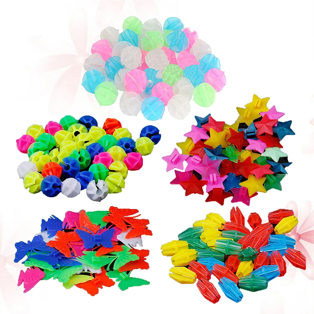 

170pcs Colorful Round Wheel Spoke Beads Bike Plastic Clip Spoke Beads Decorations (36 Pentagram Beads + 26 Bicycle accessories