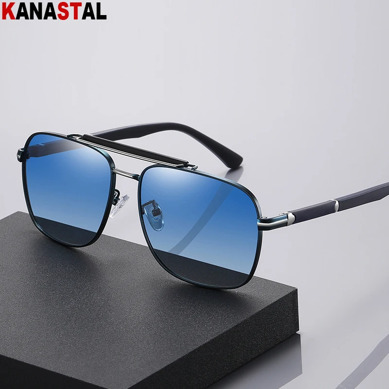 

Men Polarized Sunglasses Metal Bicolor Anti Glare Sun Glasses Square Eyeglasses Frames Driving Beach Sports Male Visor Eyewear