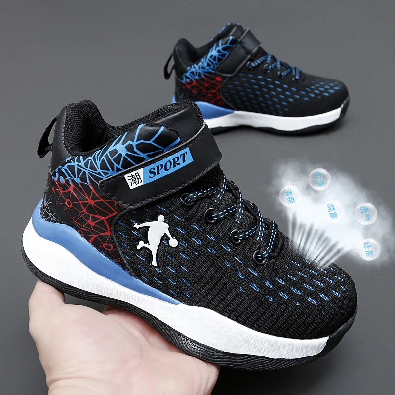 2022 New Big Children Mesh Platform Sports Running Shoes Basketball Sneakers Tennis Breathable Sneakers for Boys Girls Children