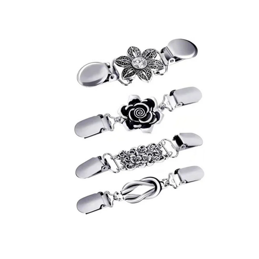 

1 Pieces Sweater Shawl Clips Vintage Collar Clips Flower Dress Shirt Brooch Clip for Women Girls Favors