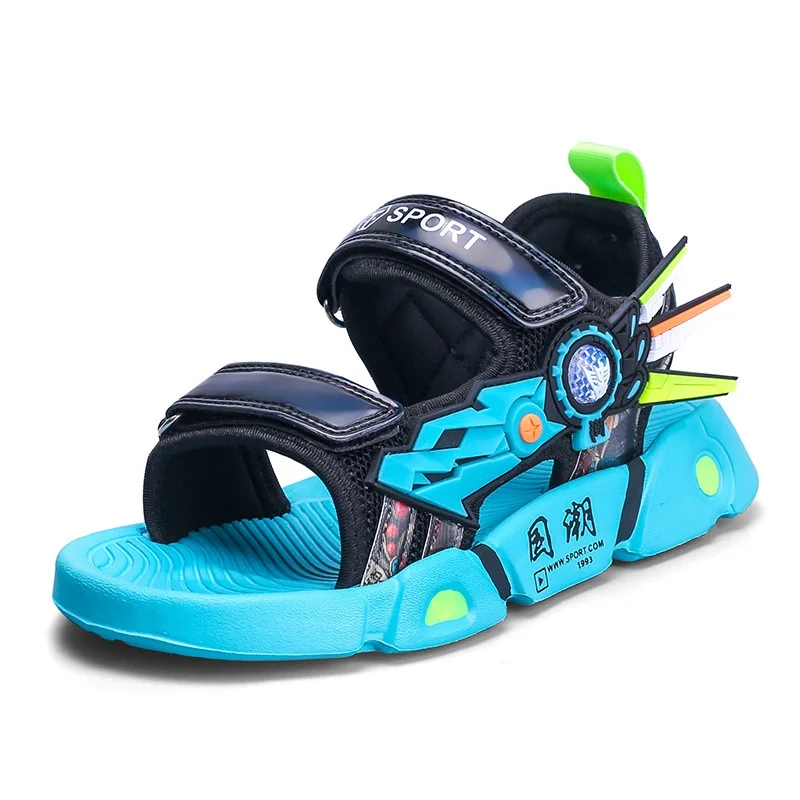 

Kruleepo 2023 Spring Summer Running Sports Shoes for Boys Children Kids Quick Dry EVA Antiskid Sole Beach Sandals Slippers