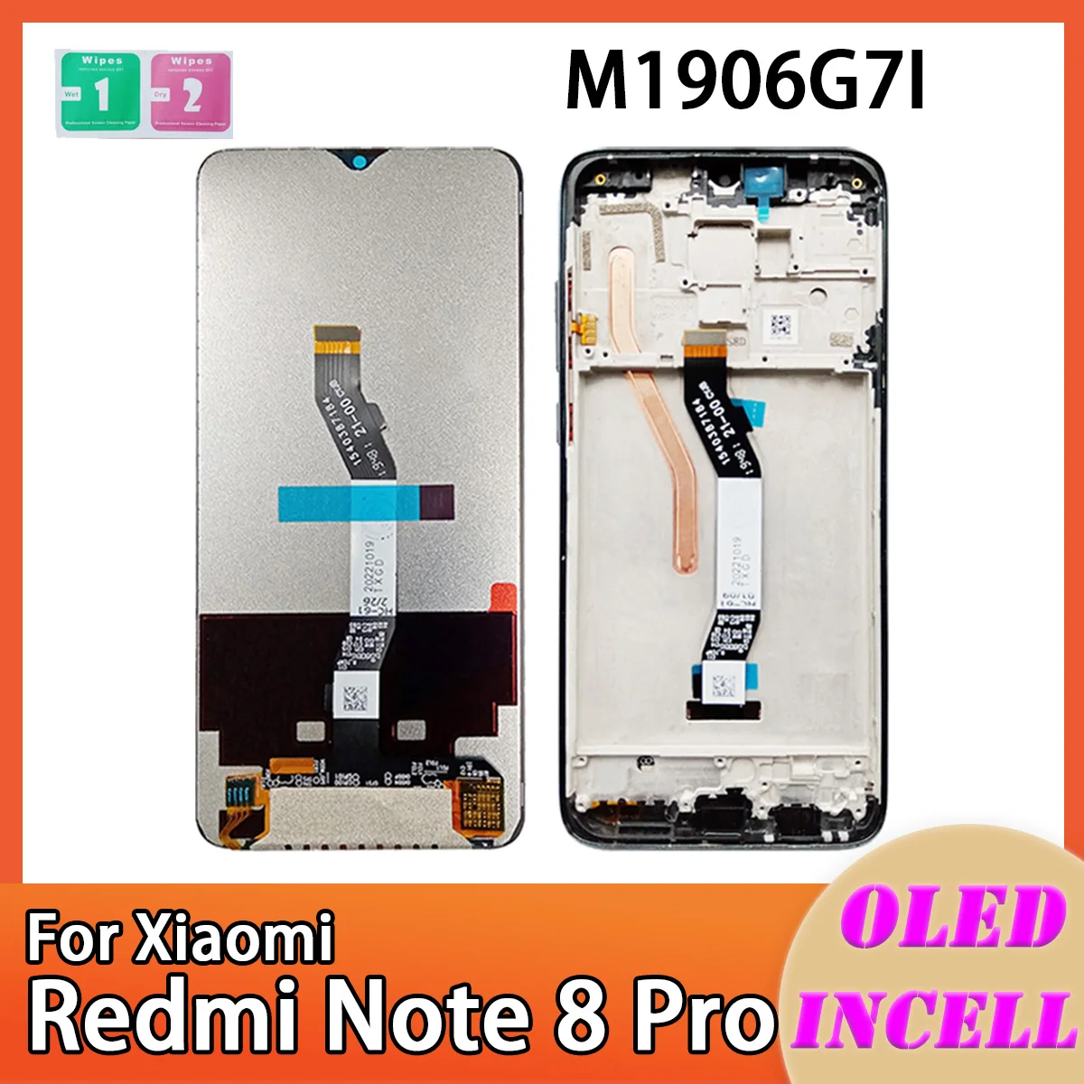ЖК-дисплей для Xiaomi Redmi Note 8 pro M1906G7I M1906G7G 2015105 с сенсорным экраном и дигитайзером в