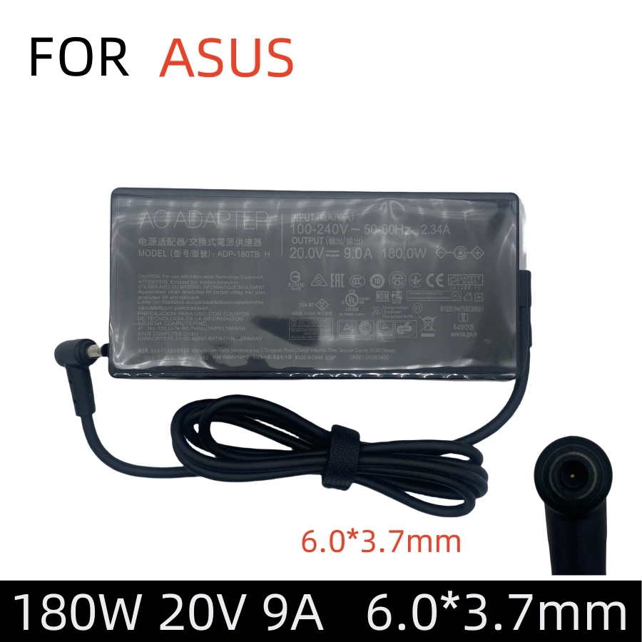 Фото Адаптер переменного тока 180 Вт, 20 В, 9 А, 6,0*3,7 мм ADP-180TB H для Asus ROG Zephyrus GA502DU TUF505DU FX506L A17, зарядное устройство для ноутбука №1