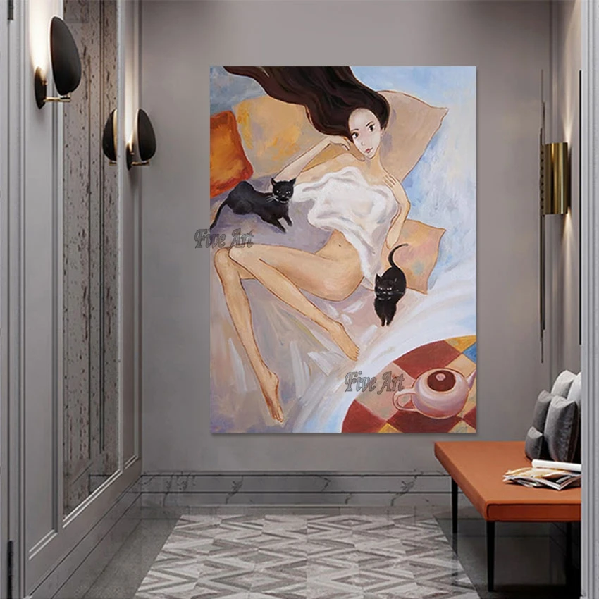 Картина маслом на холсте для женщин привлекательная Обнаженная картина ручная
