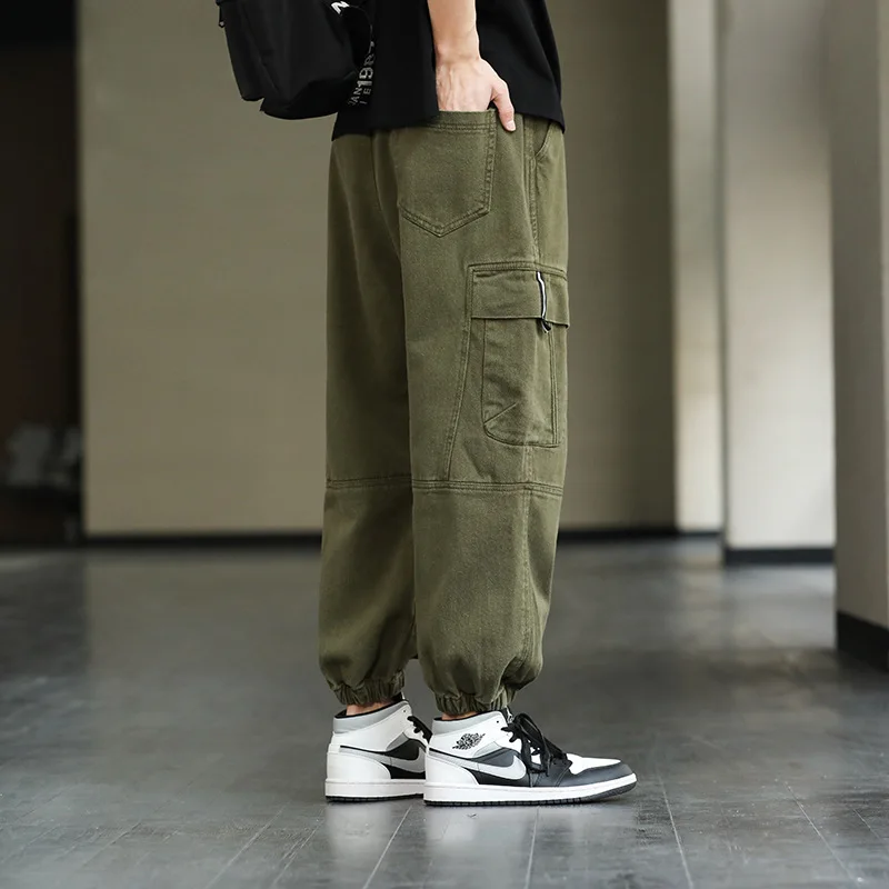 2023 Men's Slacks, Loose Flotney Streetwear, Multipocket Casual Sweatpants, Men's Cotton Harem Pants Plus Size 8XL