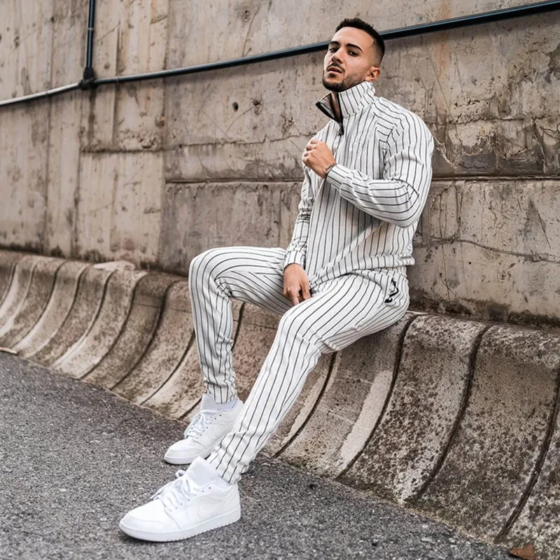 Pria Pakaian Olahraga Binaraga Pria Setelan Kaus Baju Olahraga Kebugaran Kasual Aktif Ritsleting Pakaian Luar Pakaian Latihan