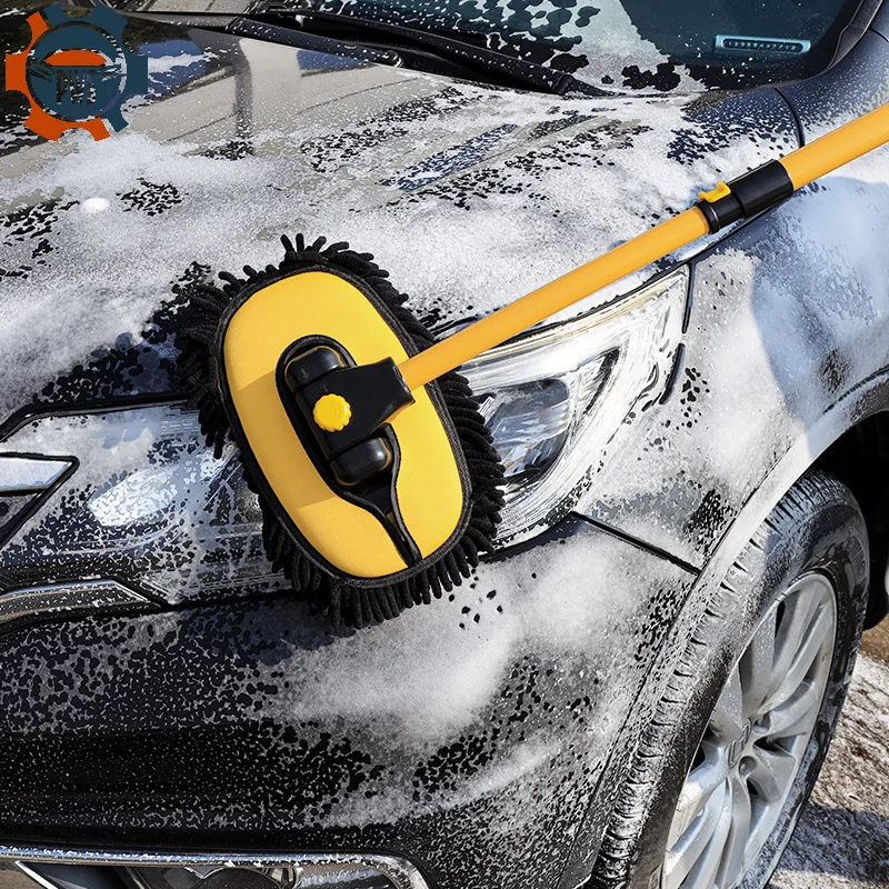 

2022 New Car Cleaning Brush Cars Wash Brush Telescoping Long Handle Cleaning Mop Chenille Broom Auto Accessories