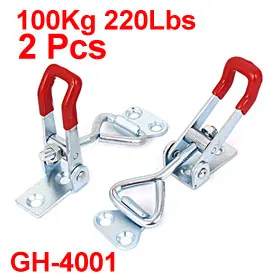 

2pcs GH-4001 Quick Toggle Clamp 100Kg/220Lbs Holding Capacity Clip Durable Metal Push Pull Action Latch Hand Tool for Clamping