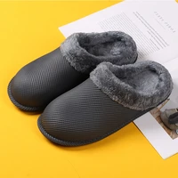 winter slippers women men sandals 2022 casual waterproof cotton shoes soft bottom warm slides eva anti slip plush home slipper