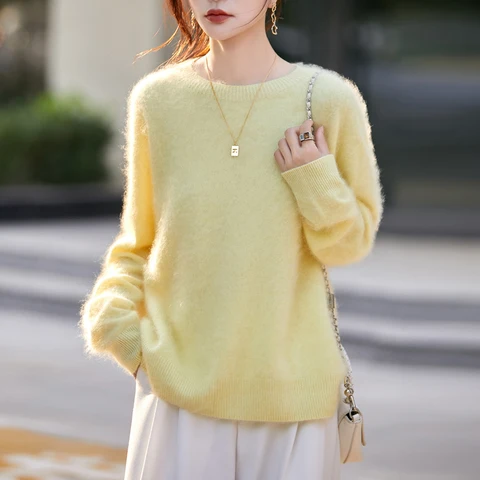 Женский кашемировый свитер WinvyNee Y2K свободный крой