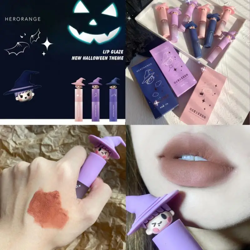 

Sdattor помада для Хэллоуина Увлажняющий блеск для губ долговечный устойчивый к поту богатый цвет шелковистый глянцевый оттенок для губ Макия...