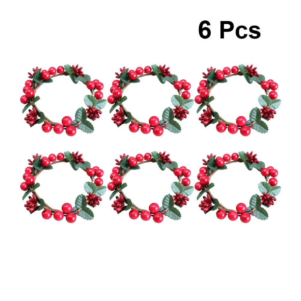 

Christmas Wreath Ring Wreaths Berry Advent Tea Red Holiday Garland Mini Pine Holder Light Stand Decor Table Centerpiece Holders
