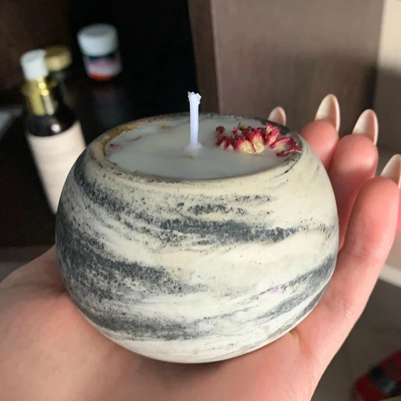 

DIY Silicone Candle Pot Molds Making UV Epoxy Plaster Round Storage Box Concrete Mold Home Decor