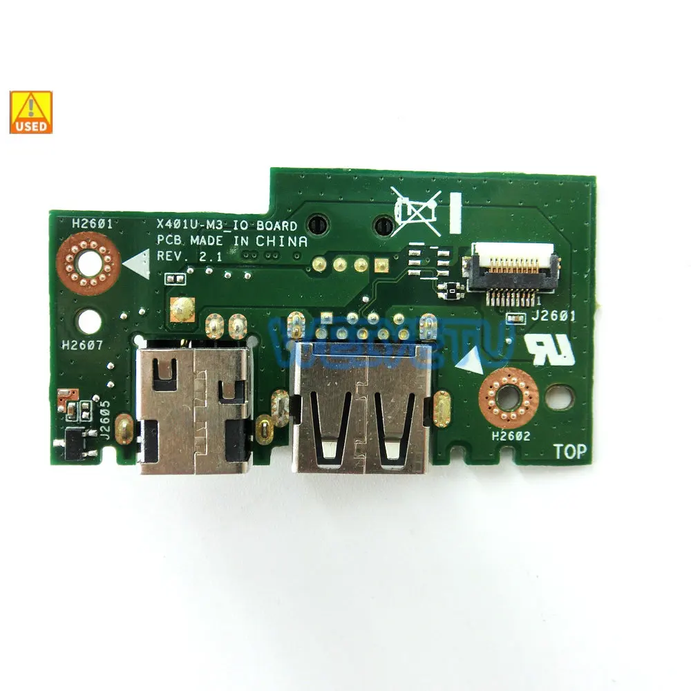 

Б/у плата ввода-вывода X401U для ноутбука ASUS X501, X401, X301, XX401U, X501U, X301U, разъем питания постоянного тока, USB-плата