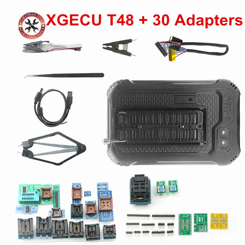 XGECU T48 + 30 адаптеров 100% оригинальный ECU Программатор TL866-3G Полные Адаптеры EEPROM