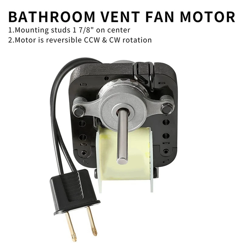 Bathroom Exhaust Vent Fan Motor Complete Kit Universal Replacement Parts For Broan Nutone C01575 50 CFM 120V Uppco US Plug